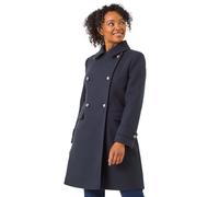 Roman Petite Double Breasted Military Coat In Navy Navy 16