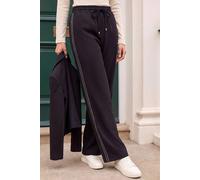 Roman Women's Petite Drawstring Side Stripe Trousers in Black | Size: 16