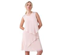 Roman Petite Embellished Chiffon Tiered Shift Dress In Light Pink Light Pink 8