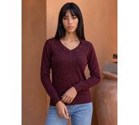 Roman Petite Embellished V-Neck Jumper Cherry Red