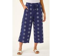 Roman Petite Embroidered Cropped Trouser In Navy Navy 16