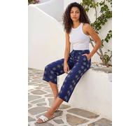 Roman Women's Petite Embroidered Cropped Trouser in Navy | Size: 14 Roman Navy 14