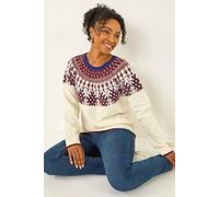 Petite Fairisle Neppy Knit Jumper Roman Ivory 16