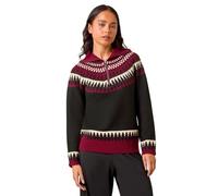 Petite Fairisle Zip Detail Jumper Roman Black 14