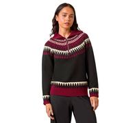 Roman Petite Fairisle Zip Detail Jumper In Black Black 14