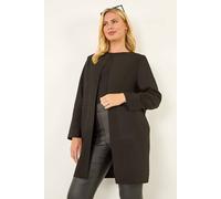 Roman Women's Petite Faux Suede Jacket in Black | Size: 14 Roman Black 14