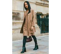 Roman Petite Faux Suede Jacket In Tan Tan 10