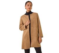 Roman Petite Faux Suede Jacket In Tan Tan 12