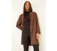 Roman Petite Faux Suede Pocket Jacket In Chocolate Chocolate