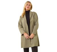 Roman Petite Faux Suede Pocket Jacket In Khaki Khaki 8