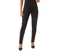 Roman Petite Faux Suede Stretch Jeggings for Women UK - Ladies Everyday Autumn Winter Comfy Soft Evening Vacation Work Party Night Out - Petite Black - Size 14