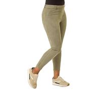 Roman Petite Faux Suede Stretch Jeggings for Women UK - Ladies Everyday Autumn Winter Comfy Soft Evening Vacation Work Party Night Out - Petite Khaki - Size 14
