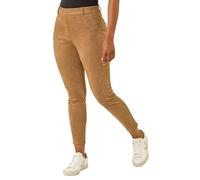 Roman Petite Faux Suede Stretch Jeggings for Women UK - Ladies Everyday Autumn Winter Comfy Soft Evening Vacation Work Party Night Out - Petite Tan - Size 14