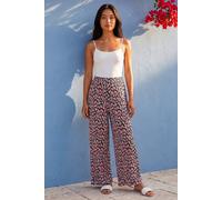 Roman Petite Floral Crinkle Trouser In Pink Pink