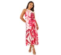 Roman Petite Floral Halter Neck Shift Dress In Red Red 12