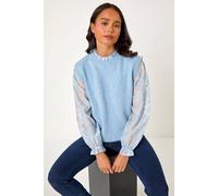 Petite Floral Print 2 in 1 Knit Jumper Roman Light Blue 16