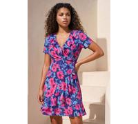 Roman Women's Petite Floral Wrap Dress in Pink | Size: 10 Roman Pink 10