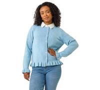 Roman Petite Flute Hem Buttoned Cardigan In Blue Blue 12