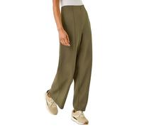 Roman Petite Front Seam Stretch Trouser for Women UK - Ladies Everyday Autumn Winter Comfy Soft Evening Vacation Work Party Night Out - Petite Khaki - Size 8