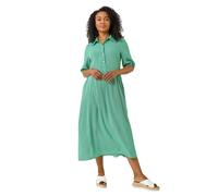 Roman Petite Geometric Button Collar Dress In Green Green 18