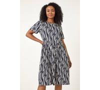 Petite Geometric Pocket Dress Roman Navy 18