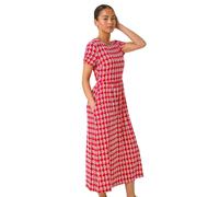 Roman Petite Geometric Spot Pocket Midi Dress In Red Red 14