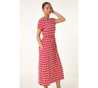 Roman Women's Petite Geometric Spot Pocket Midi Dress in Red | Size: 18 Roman Red 18