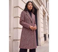 Roman Petite Herringbone Single Breasted Overcoat Red