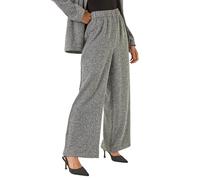 Roman Petite Herringbone Trouser for Women UK - Ladies Everyday Autumn Winter Comfy Soft Evening Vacation Work Party Night Out - Petite Black - Size 18