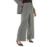 Roman Petite Herringbone Trouser for Women UK - Ladies Everyday Autumn Winter Comfy Soft Evening Vacation Work Party Night Out - Petite Black - Size 18