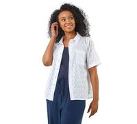Roman Petite Jacquard One Pocket Shirt In White White 14