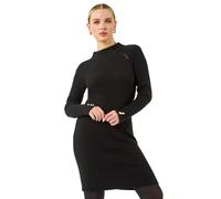 Roman Petite Knitted Midi Dress for Women UK - Ladies Everyday Autumn Winter Round Neckline Comfy Soft Evening Vacation Work Party Night Out - Petite Black - Size 10