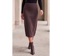 Roman Petite Knitted Midi Skirt In Chocolate Chocolate