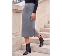 Roman Women's Petite Knit A-Line Skirt in Grey | Size: 10