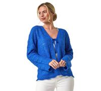 Roman Petite Knitted Tie Cardigan In Blue Blue 14