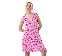 Petite Leaf Print Stretch Wrap Dress Roman Fuchsia 14