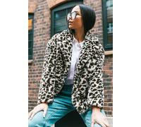 Roman Petite Leopard Fur Coat In Beige Beige