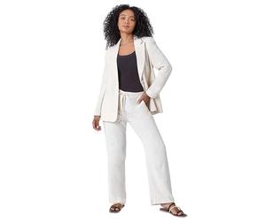 Roman Petite Linen Blend Blazer for Women UK - Ladies Spring Everyday Summer Holiday Long Sleeve Soft Woven Fabric Comfy Pocket Detail Smart Business Dinner Jackets - Natural - Size 16