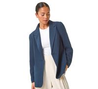 Roman Petite Linen Blend Single Breasted Blazer In Navy Navy 16
