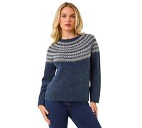 Roman Petite Metallic Fairisle Jumper In Navy Navy 16