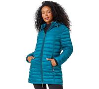 Roman Petite Metallic Finish Quilted Puffer Coat In Teal Teal 14