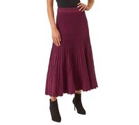 Roman Petite Metallic Knit Midi Skirt In Wine Wine 10