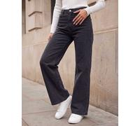 Roman Petite Mid Rise Stretch Wide Leg Jeans Black Mix