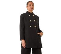 Petite Military Buttoned Coat Roman Black 14