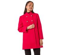 Roman Petite Military Buttoned Coat In Red Red 18