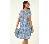 Roman Women's Petite Paisley Pocket Swing Dress in Blue | Size: 8 Roman Blue 8