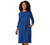 Roman Petite Paisley Print Pocket Dress In Royal Royal 18