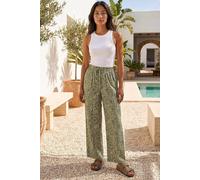 Roman Women's Petite Paisley Print Wide Leg Trouser in Stone | Size: 16 Roman Stone 16
