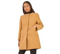 Roman Women's Petite Patch Pocket Buttoned Coat in Camel | Size: 14 Roman Camel 14