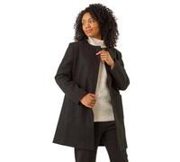 Roman Petite Patch Pocket Buttoned Coat In Black Black 12